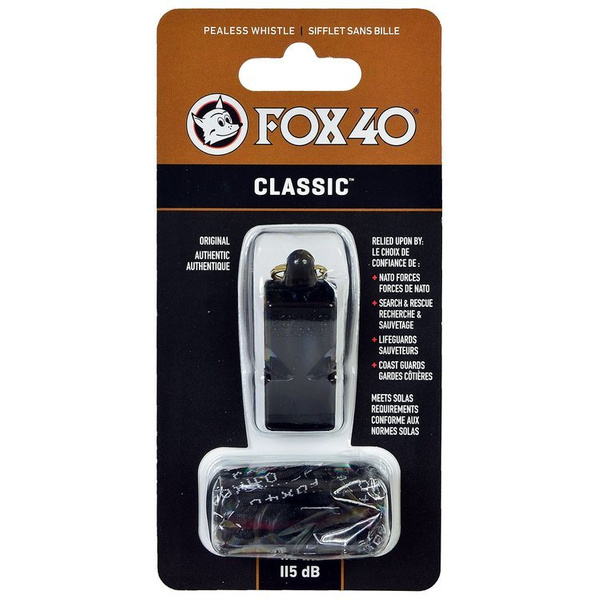 Gwizdek Fox-40 Classic Safety czarny bezkulkowy