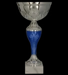 Puchar metalowy srebrno-niebieski H-24,5cm, R-120mm 8367C