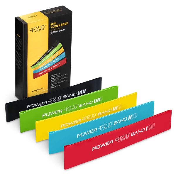 Zestaw gum Mini Power Band 4Fizjo 5szt różny opór