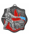 Srebrny medal strażacki z miejscem na tabliczkę M108