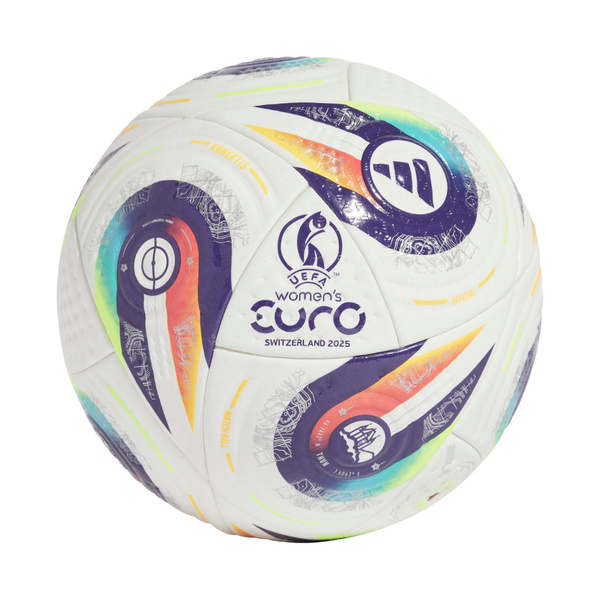 Piłka nożna adidas Women's Euro25 Pro biało-fioletowa JH1261