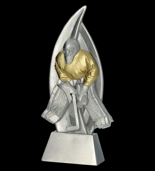 Statuetka odlewana 18cm - HOKEJ BRAMKARZ - RP60012/S/G