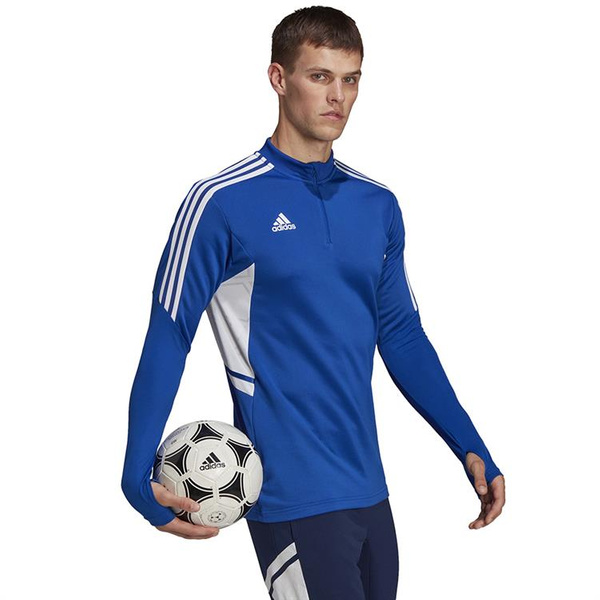 Bluza męska adidas Condivo 22 Training 1/2 zip niebiesko-biała HA6271