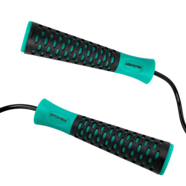 Skakanka z łożyskami Spokey Candy Rope czarno-zielona 943631