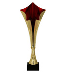 Puchar plastikowy złoto-czerwony H-36,5cm 8373C