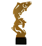 Statuetka metalowa złota WĘDKARSTWO ML-FIS1