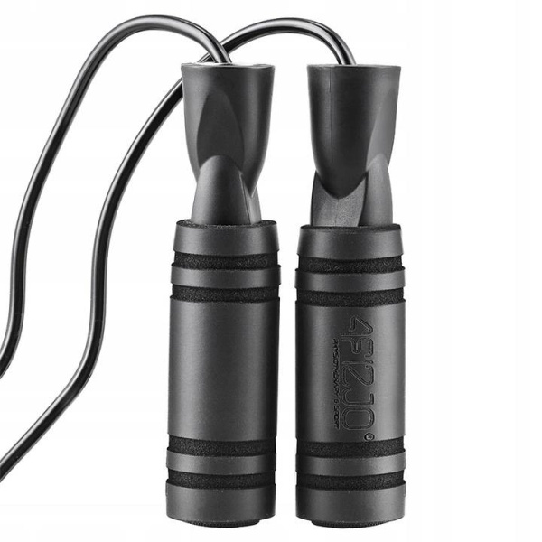 Skakanka z antypoślizgowymi rączkami 4fizjo BASIC 280cm czarna