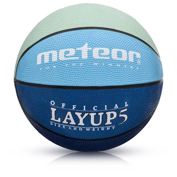 Piłka do koszykówki Meteor LAYUP niebiesko-szara