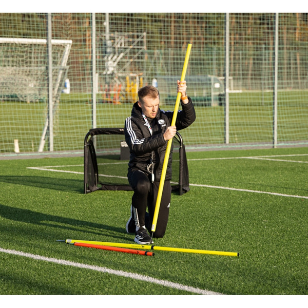 10x Tyczka treningowa i slalomowa 170cm - teleskopowa, składana tyczki Żółty