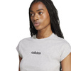 Koszulka damska adidas Essentials Linear Cotton szara