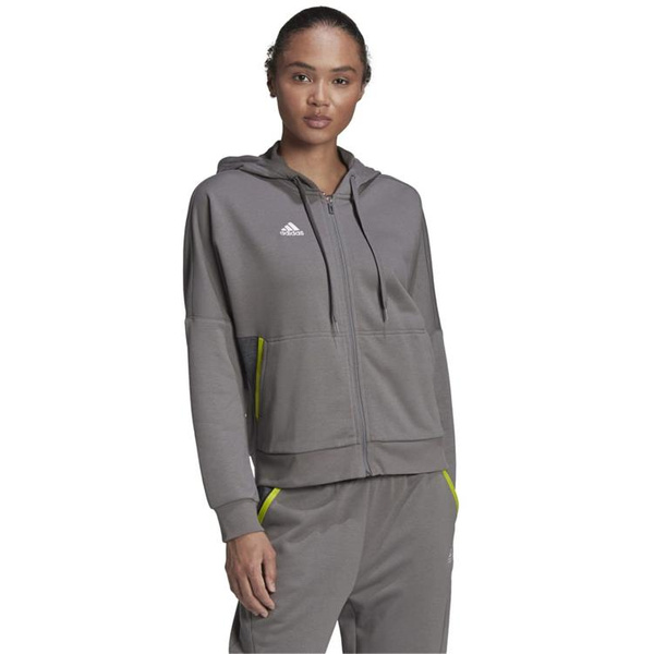 Bluza damska adidas Condivo 22 Full Zip szaro-limonkowa HD2307