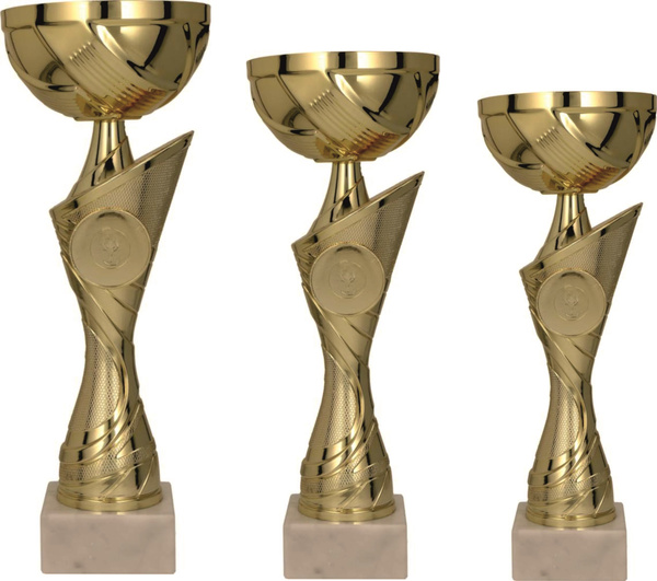 Komplet pucharów okolicznościowych 8340 złoty  metal + plastik