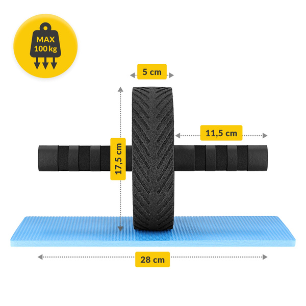 Kółko do ćwiczeń mięśni brzucha AB WHEEL PRO niebieskie