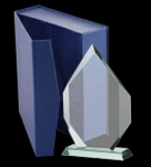 Trofeum szklane 27cm grawerowane z etui G018