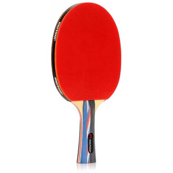 Rakietka do tenisa stołowego Meteor MISTRAL*** czerwono-czarna drewniana