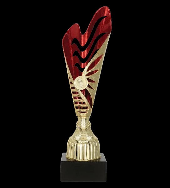 Puchar plastikowy złoto czerwony H-31cm 9262C