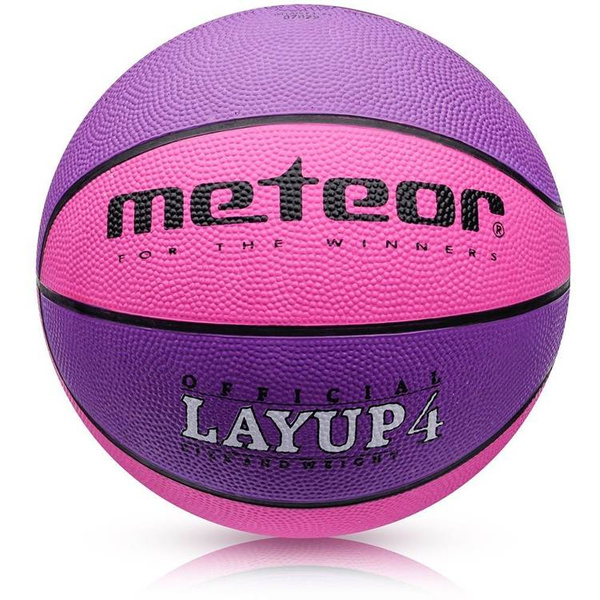 Piłka koszykowa Meteor Layup 4 różowo-fioletowa 07029