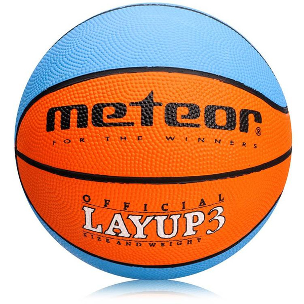 Piłka koszykowa Meteor Layup 3 niebieski/pomarańczowy