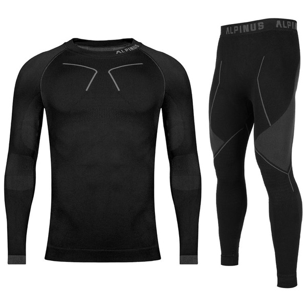 Bielizna termoaktywna męska Alpinus Tactical Base Layer Set czarno-szara GT43276