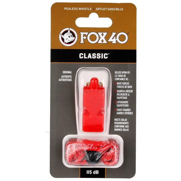 Gwizdek Fox-40 Classic Safety czerwony bezkulkowy